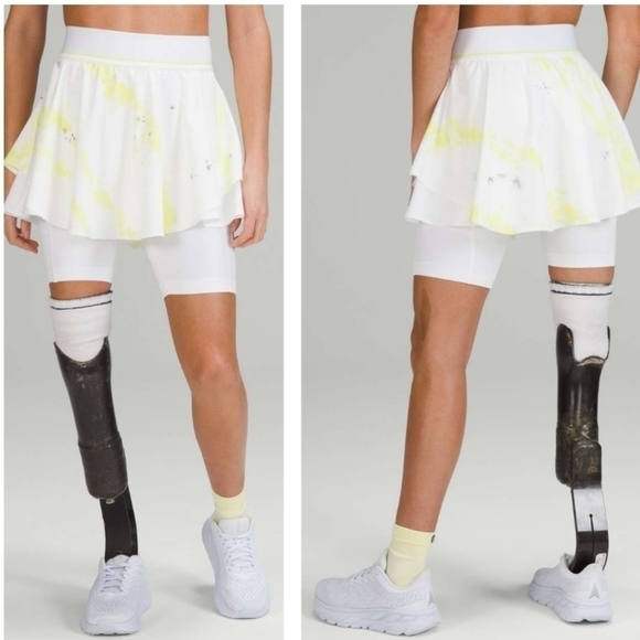 Lululemon Court Rival High-Rise Skirt Cross Court Wash Electric Lemon Wh… - Picture 15 of 15